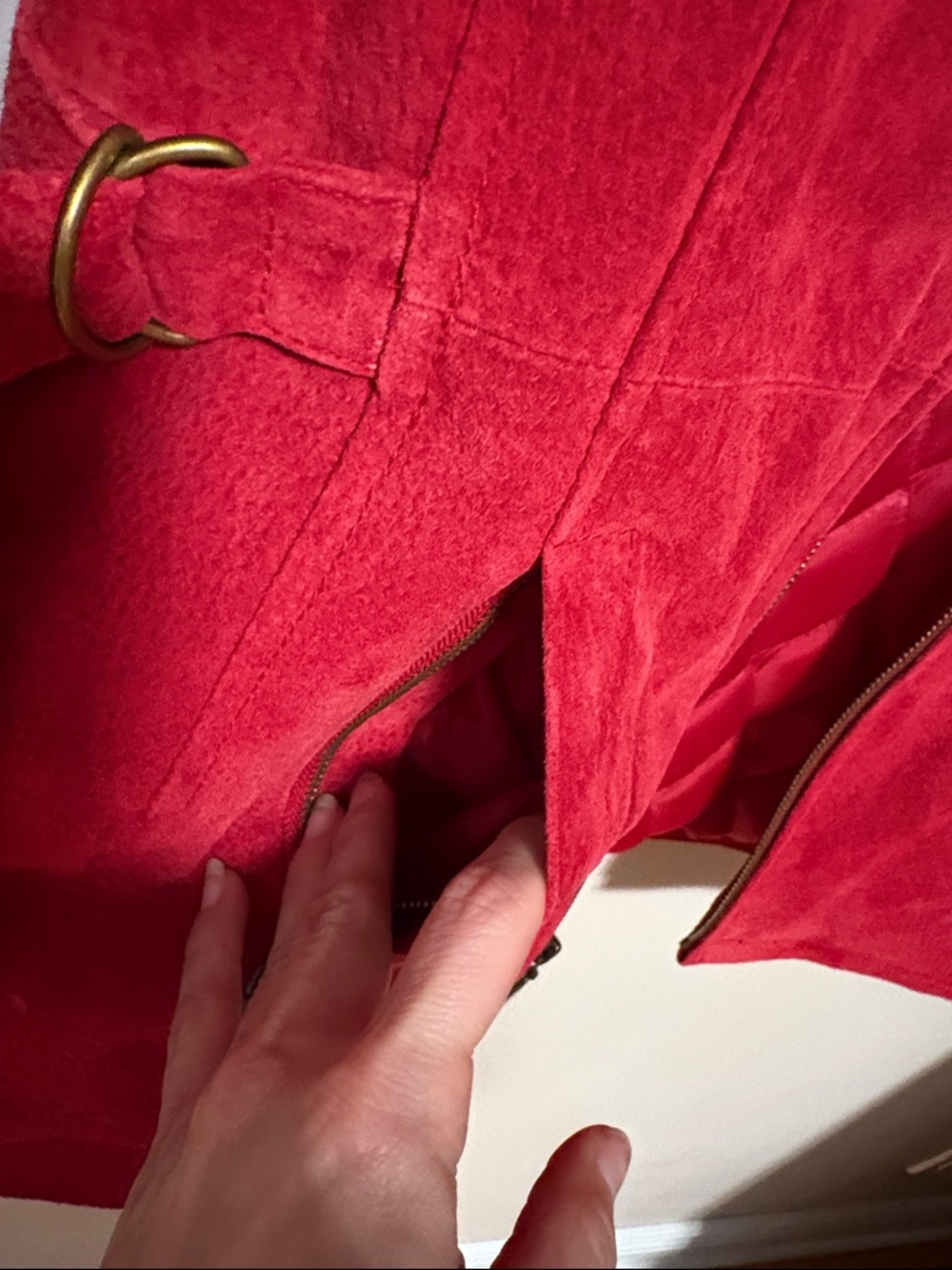 Relativity Red Suede Zip-Front Jacket - Picture 8 of 16